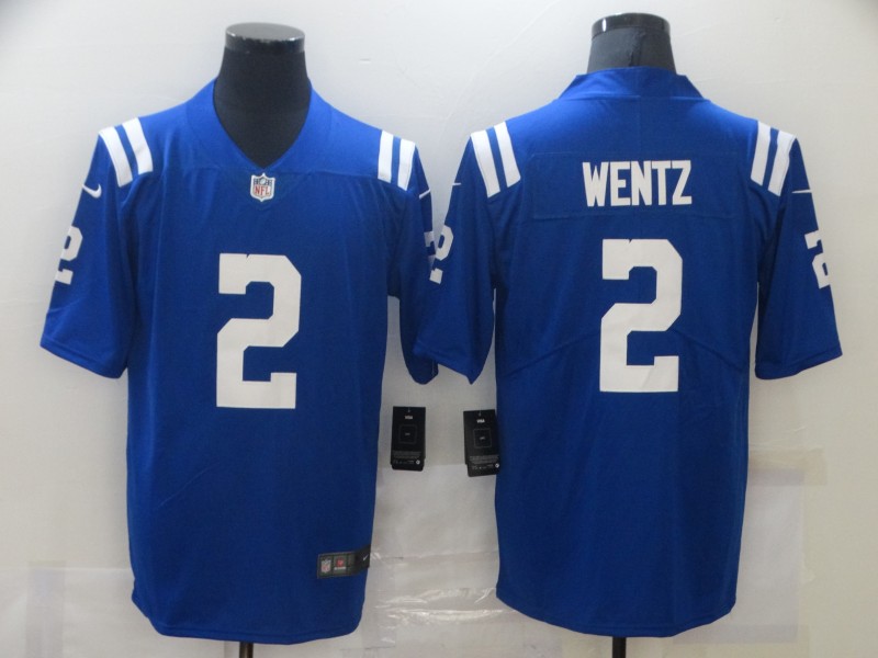 Men Indianapolis Colts #2 Wentz Blue Nike Vapor Untouchable Limited NFL Jerseys